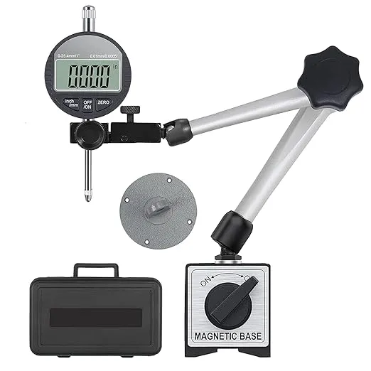 HDLNKAK Electronic Digital Dial Indicator Gauge and Magnetic Base, 0-1 Inch/2...