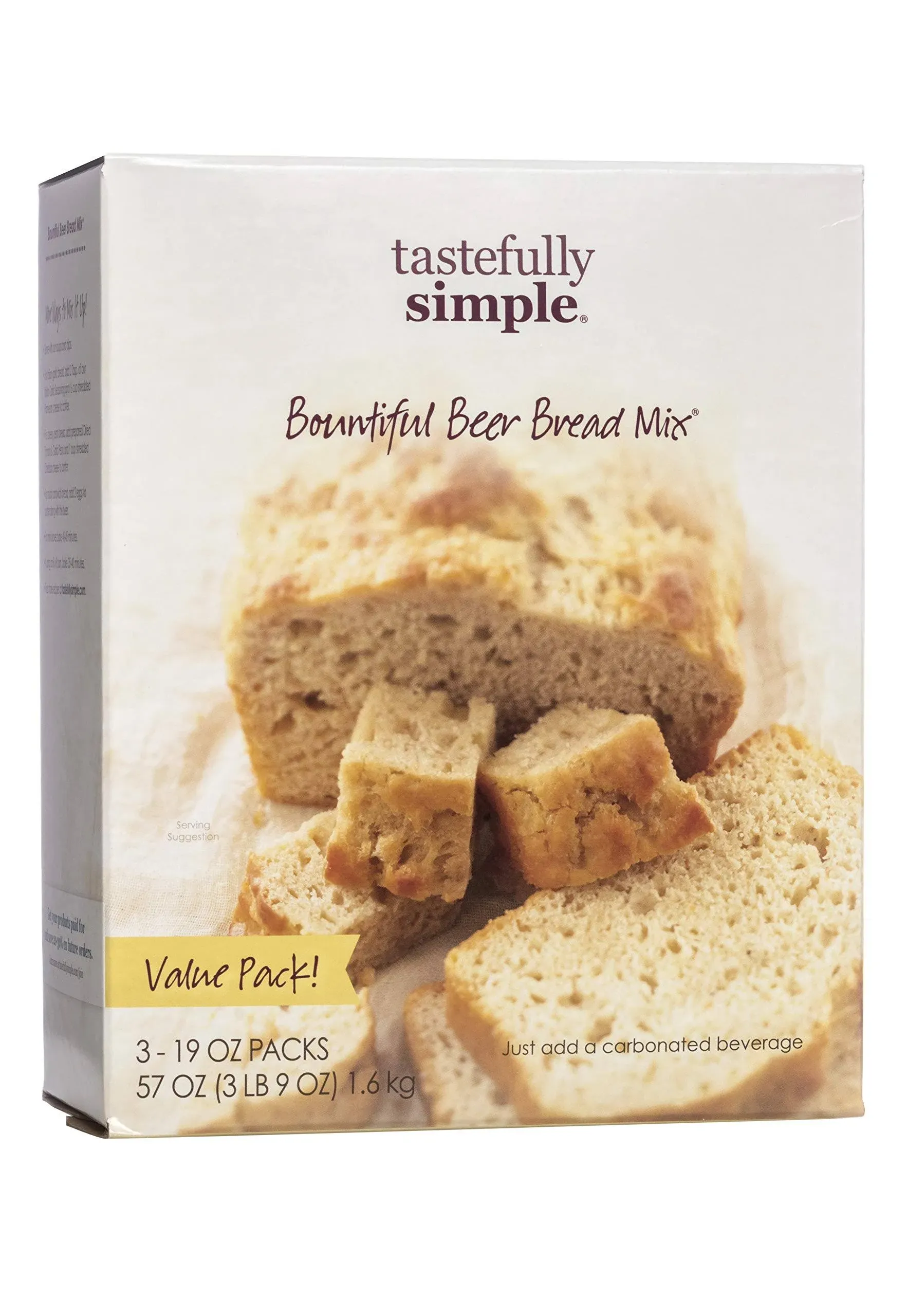 Tastefully Simple Bountiful Beer Bread 1 Value Pack 3 packets NIB &amp; 1 jar spina