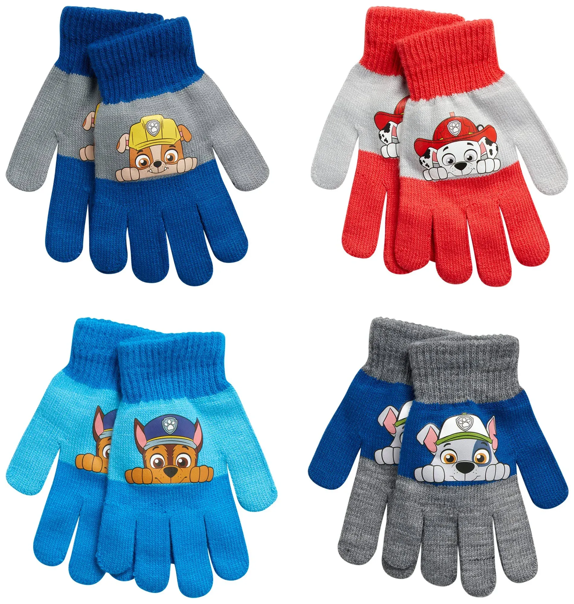 Nickelodeon Boys 4 Pack Mitten or Glove Set: Paw Patrol and Blaze (Toddler/Little Boys)