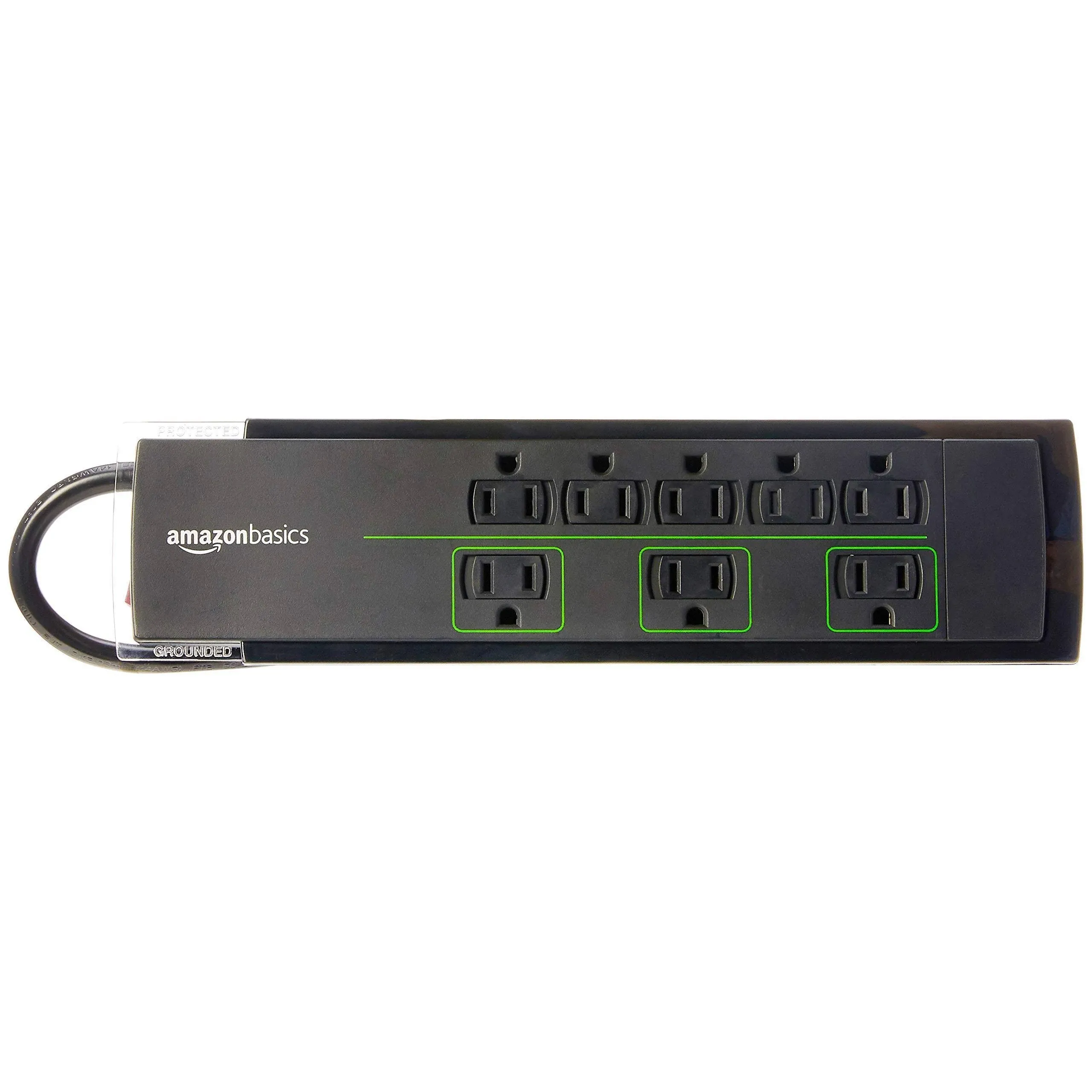 AmazonBasics 8-Outlet Power Strip Surge Protector | 4,500 Joule, 6-Foot Cord