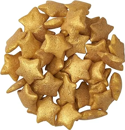 Decopac Gold Stars Quins Edible Cupcake Sprinkles Sugar Cake Decorations - 18.5 Ounce