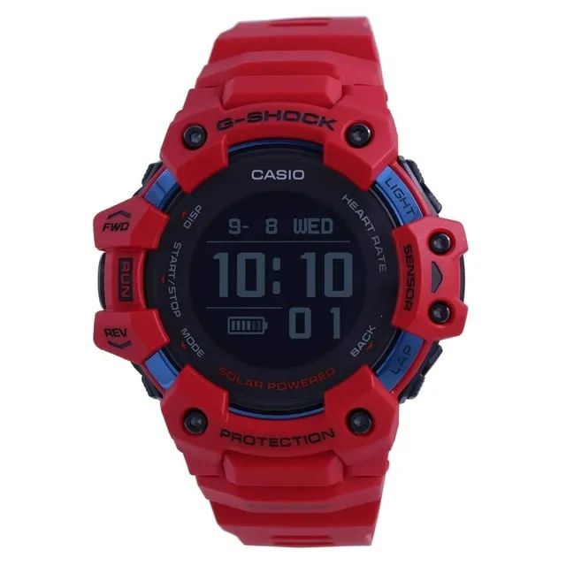 Casio Men's G-Shock Move, GPS + Heart Rate Running Watch, Quartz Solar Assisted Watch with Resin Strap, Red, (Model: GBD-H1000-4)