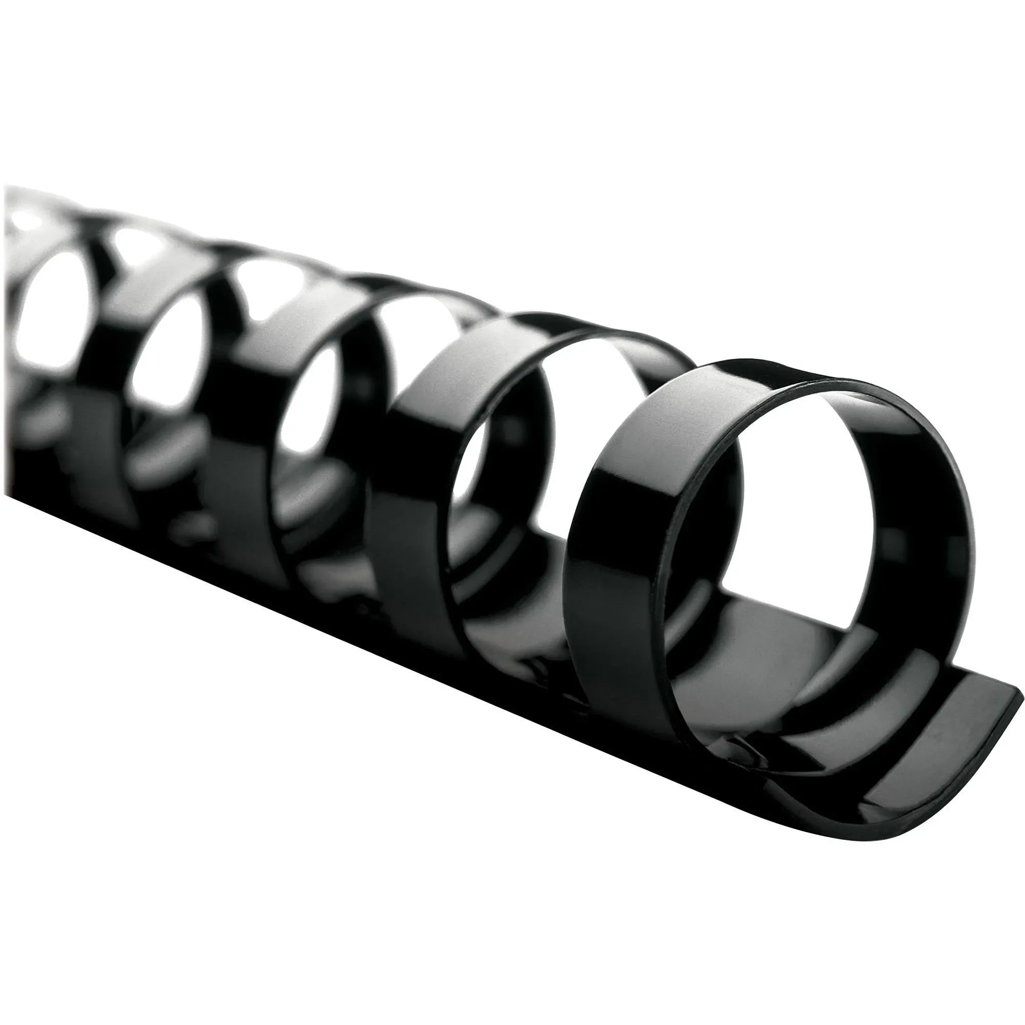 GBC CombBind Standard Spines, 5/8" Diameter, 130 Sheet Capacity, Black, 100/Box