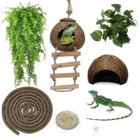 kathson Leopard Gecko Tank Accessories Reptile Habitat Decor Reptiles Hanging ...