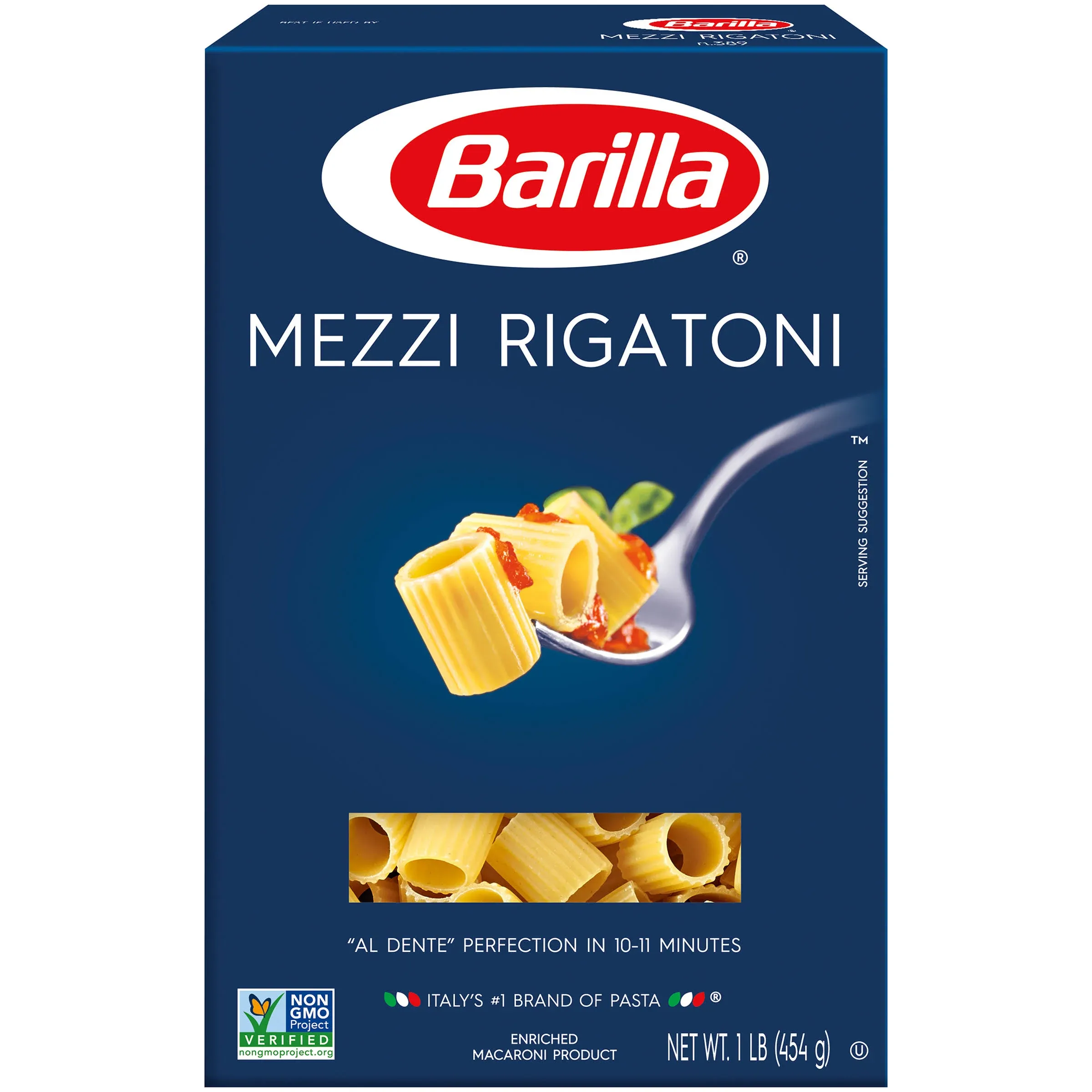 Barilla Semolina Wheat &amp; Durum Wheat Flour Rigatoni Pasta (16 Ounces, Pack Of 2)