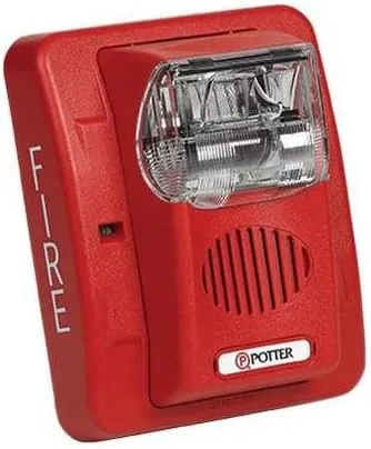 Potter HS-24WR Wall Selectable Horn/Strobe, Red