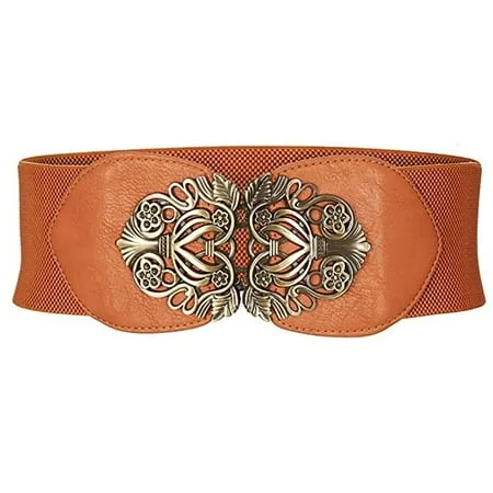 Coxeer Waist Belt Vintage Wide Elastic Stretchy Cinch Belt Waist Cinch Belt for Women