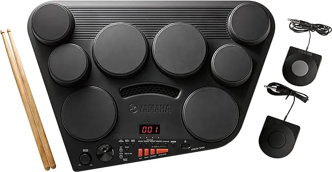 Yamaha DD75 Portable Digital Drums with 2 Pedals, Drumsticks and PA130 Power Adapter