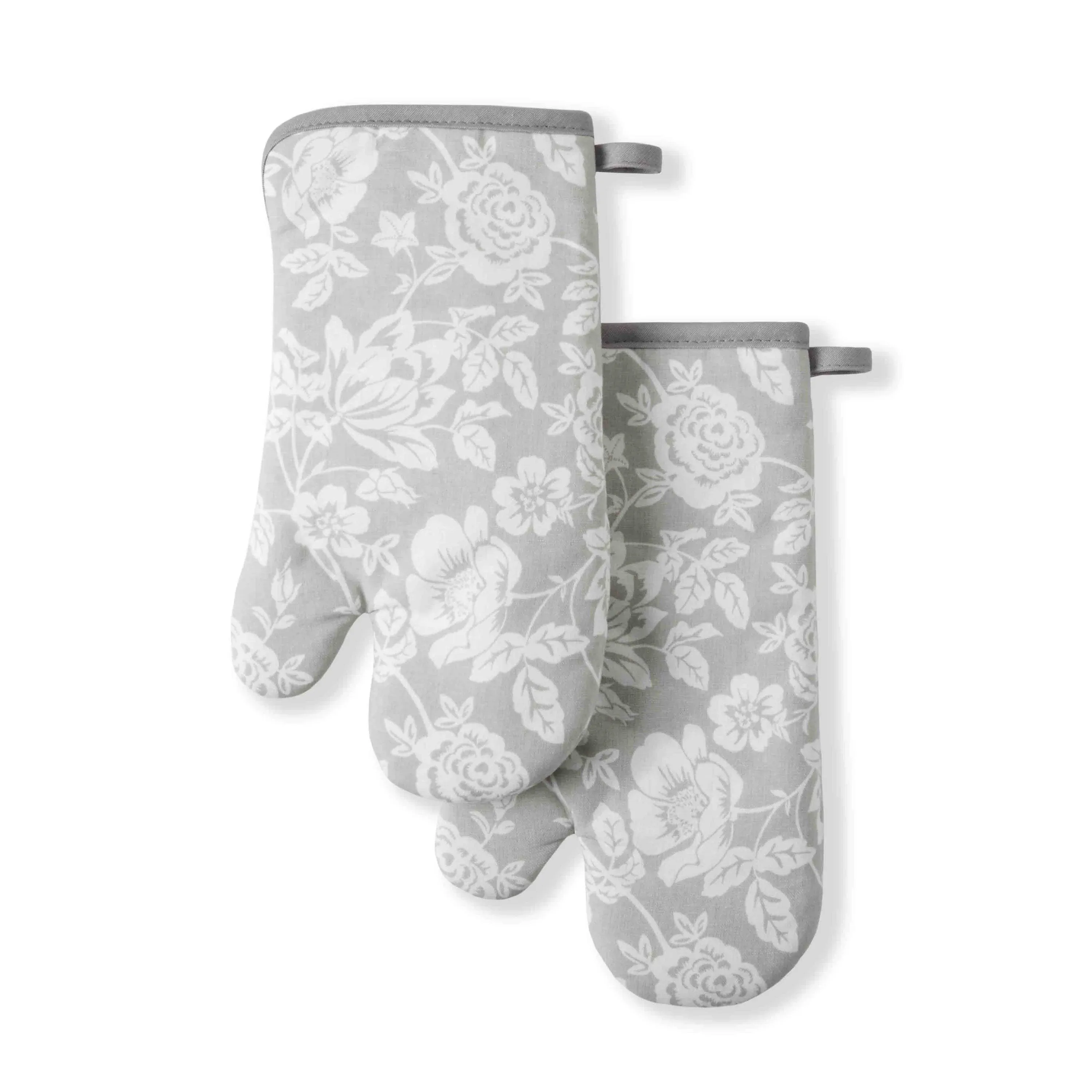 Martha Stewart Printed Oven Mitt Set, 7"x13", Ditsy Floral