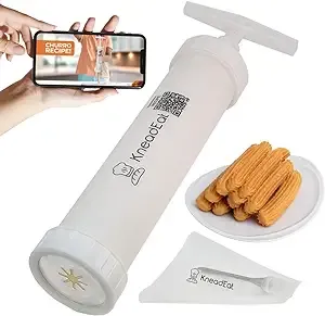 Churro Maker Kit with Booster-powere<wbr/>d Handle. Churrera and Piping Bag Churros Fi