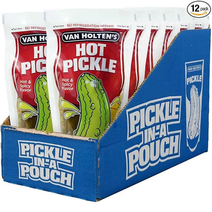 Van Holten's Pickles - Jumbo Hot Pickle-In-A-Pouch - 12 Pack