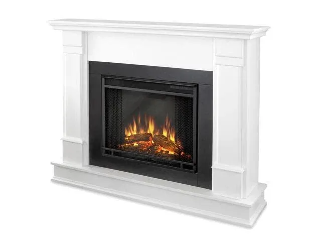 Real Flame Silverton 48" Electric Fireplace With Mantel, White