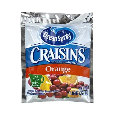 Ocean Spray Craisins Gluten Free Orange Dried Cranberries, 1.16 oz., 200 Packs/Box (307-00079)