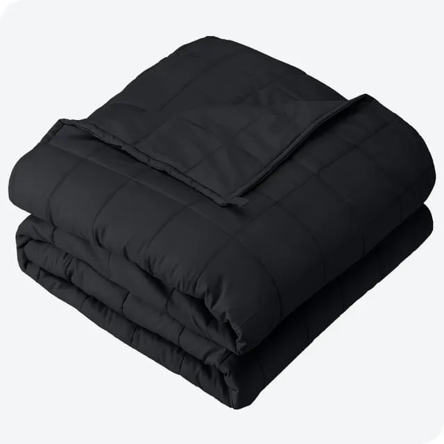 Bare Home 17 lbs Weighted Blanket for Adults - 60" x 80" - 210tc Twill Cotton, Black