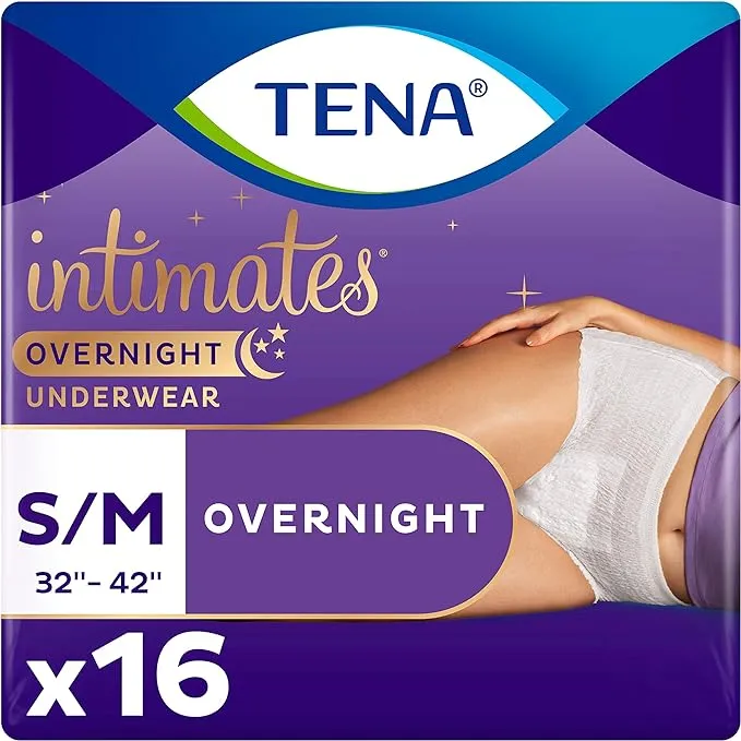 Women TENA Incontinence Underwear for Overnight Absorbency, Intimates,S/M 16CT