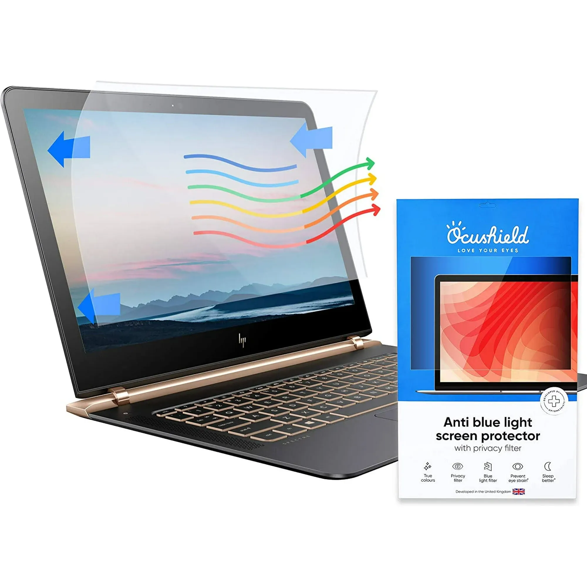 Ocushield 14.1” W (16:10) Premium Anti Blue Light Screen Protector for Laptops ...