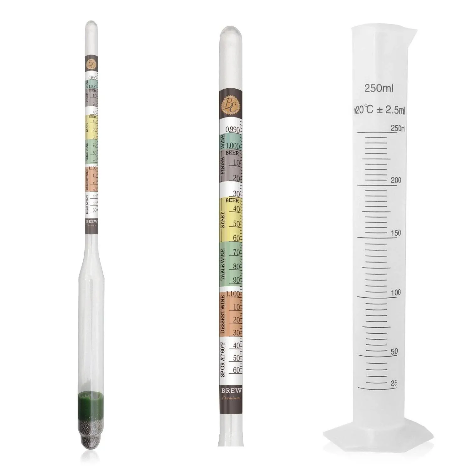 Brewer's Elite Hydrometer & Test Jar Combo Hardcase Cloth Triple