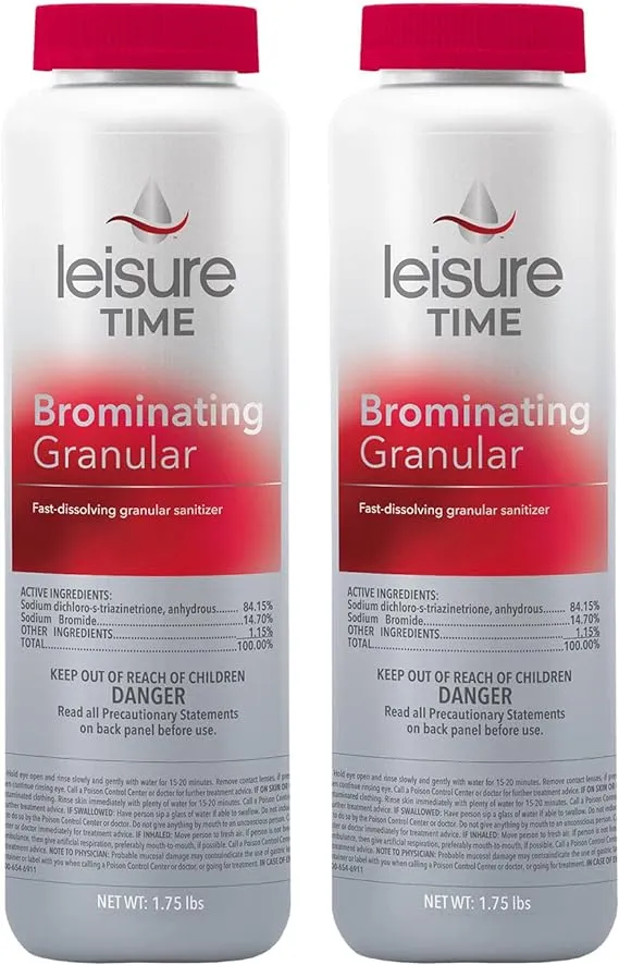 Leisure Time 45435-02 Brominating Granular for Spas and Hot Tubs (Pack of 2), 1.75 lb.