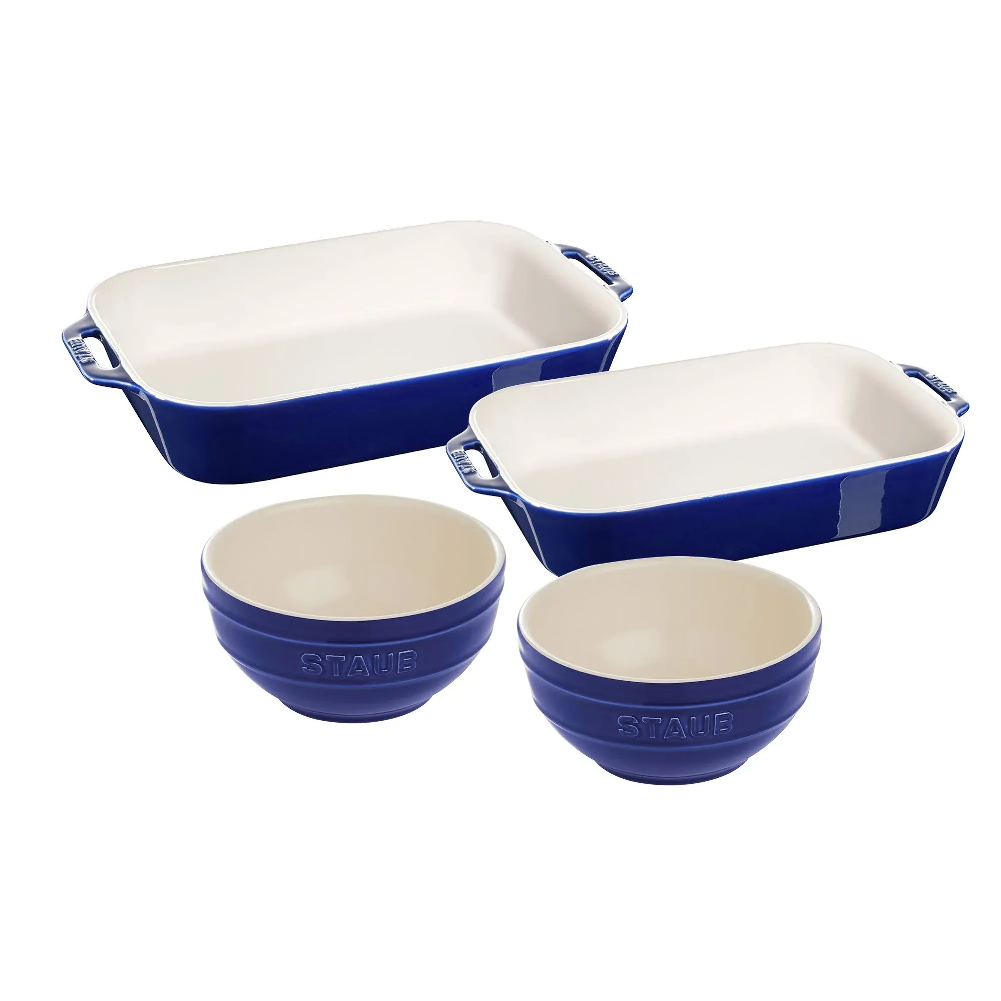 STAUB Ceramic 4-pc Baking Dish and Bowl Set - White