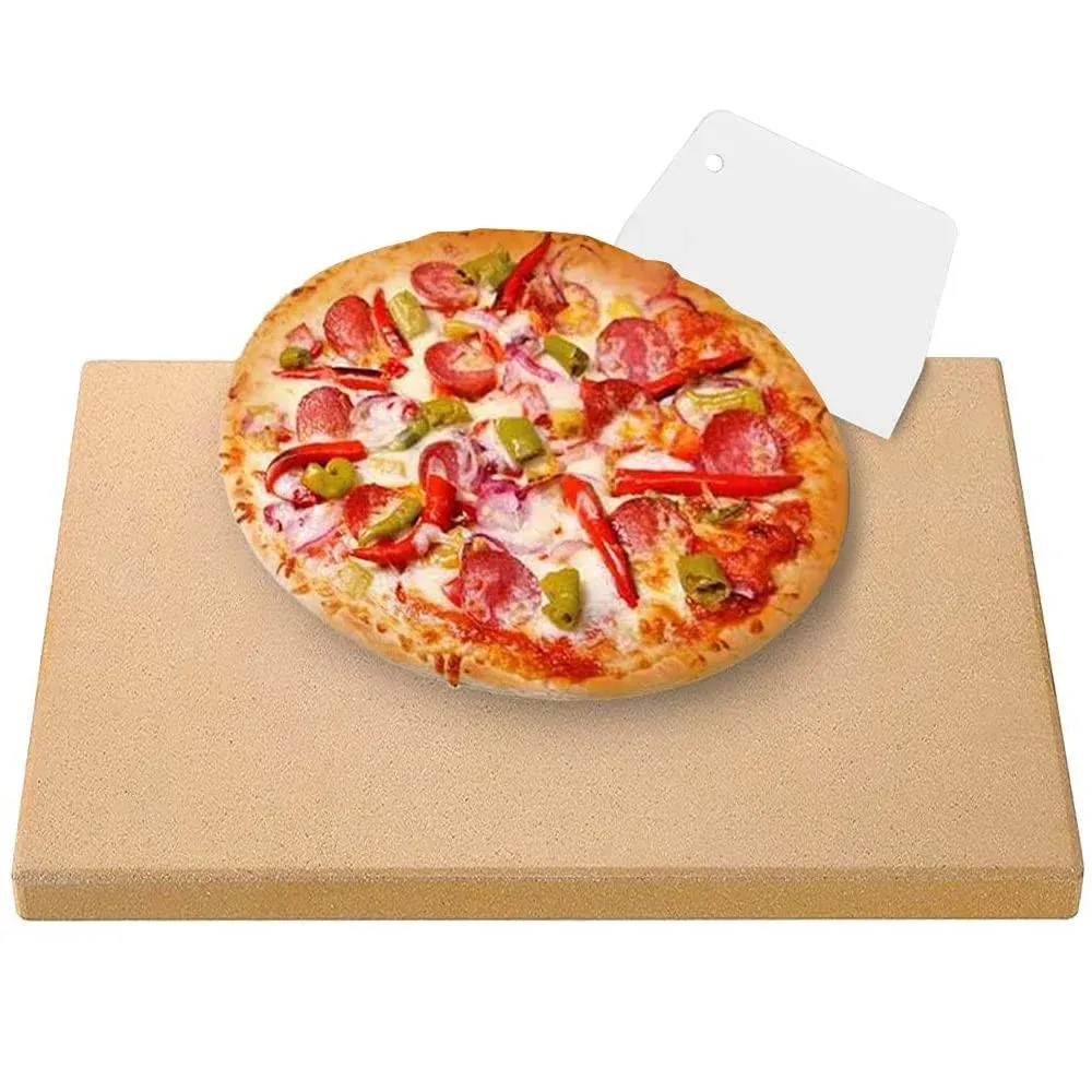 AUGOSTA Pizza Stone for Oven and Grill, Free Pizza Scraper (Not Included Pizza ...