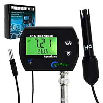 Gain Express PH & Temperature 2-in-1 Continuous Monitor Meter w/Backlight Replaceable Dual F