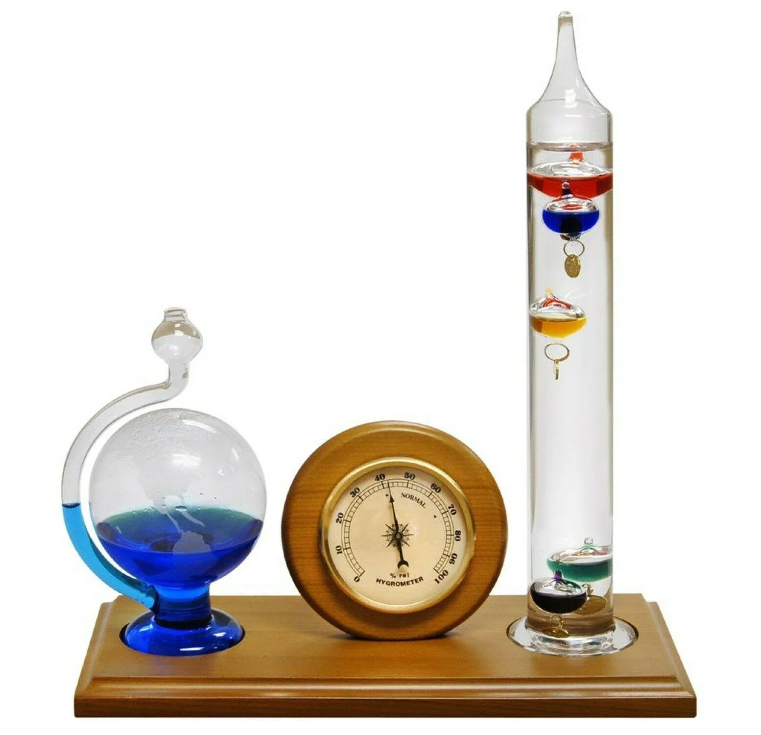 Lily&s Home Analog Weather Station, with Galileo Thermometer, Glass Barometer, A