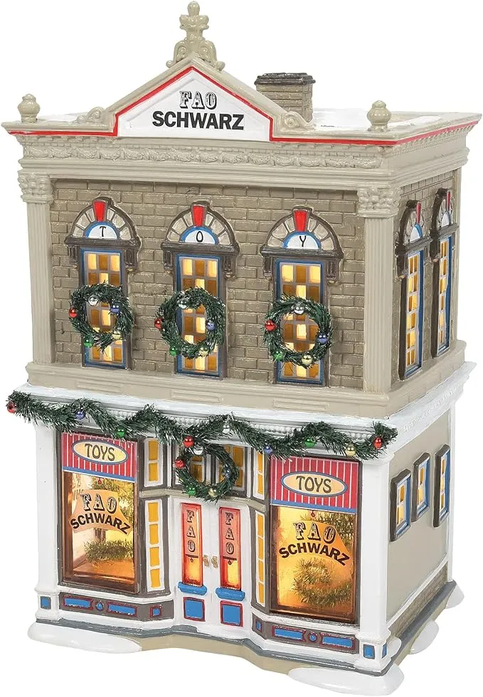 Department 56 Snow Village The Wonder of a FAO Schwarz Toy Store Lit Building, 9.21 Inch, Multicolor