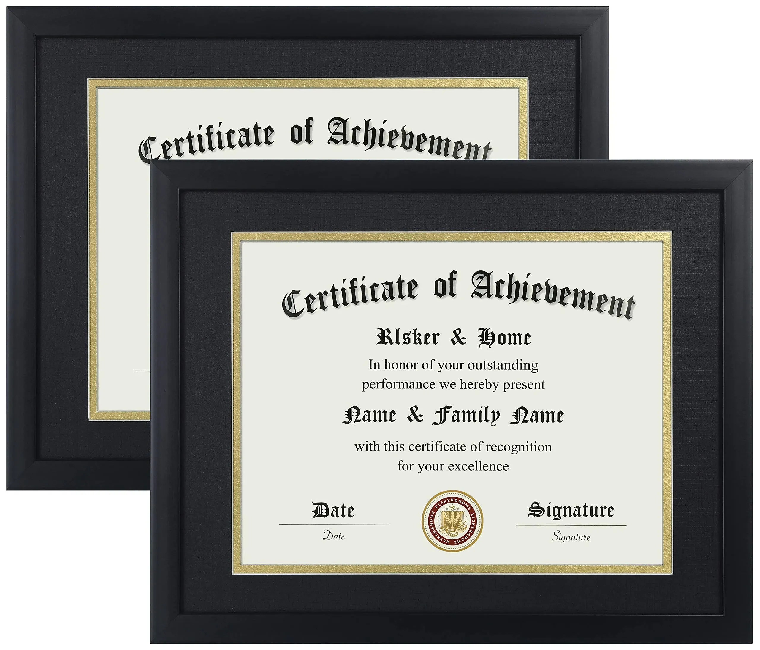 New 8.5x11 11x14 Certificate Frame - Classic Black Color Picture Frame