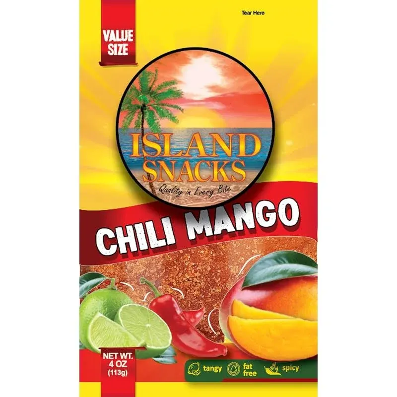 Island Snacks Chile Mango, 4-Ounce (Pack of 6)