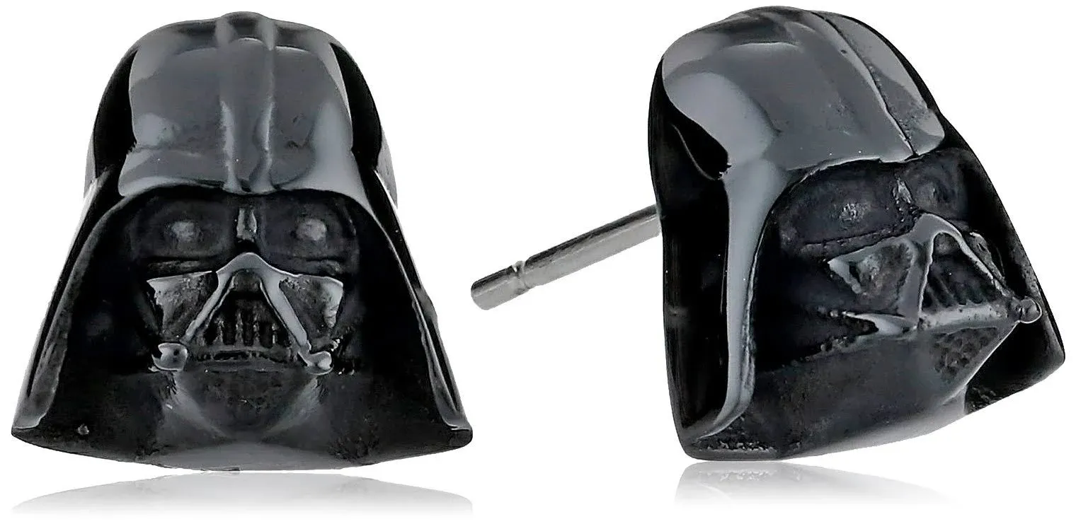 Star Wars Darth Vader 3D Black Stud Earrings