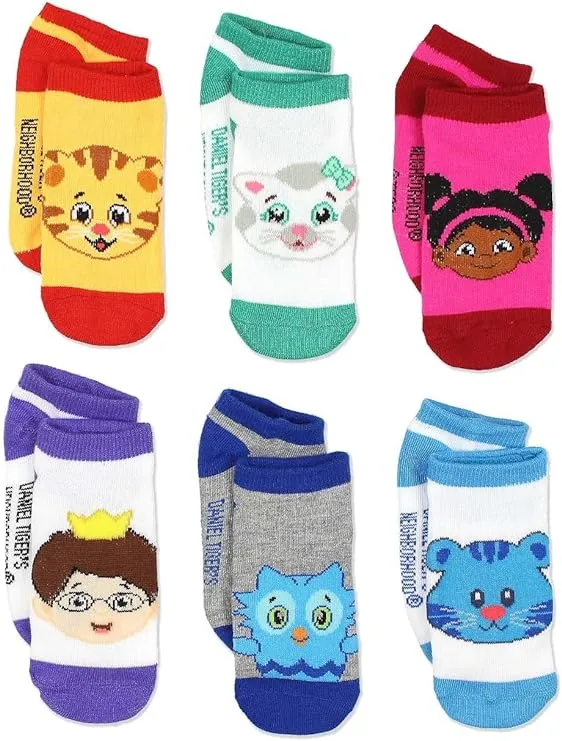 Daniel Tiger's Neighborhood Boys Girls 6 Pack Socks 4-6 Toddler Shoe: 7-10, Oran