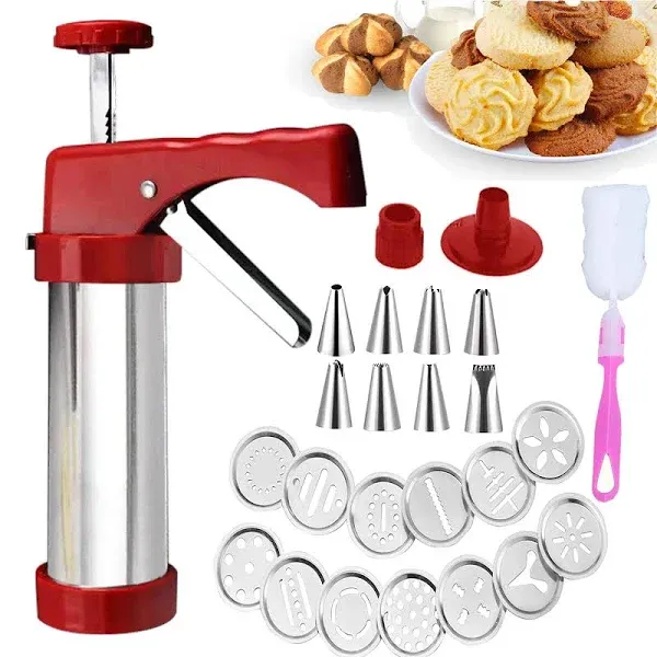 Cookie Press,Classic Stainless Steel Spritz Cookie Press for Baking,Cookie Press ...