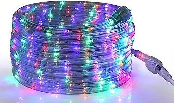 Tupkee LED Rope Light Multi-Color - for Indoor and Outdoor use, 24 Feet (7.3 m) - 10MM Diameter - 144 LED Long Life Bulbs Rope Tube Lights