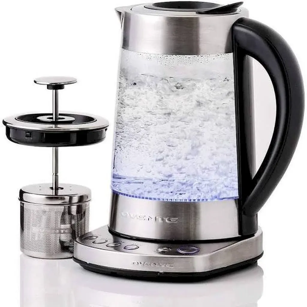 Ovente Electric Glass Kettle 1.7 Liter ProntoFill Technology & 4 Variable 1500