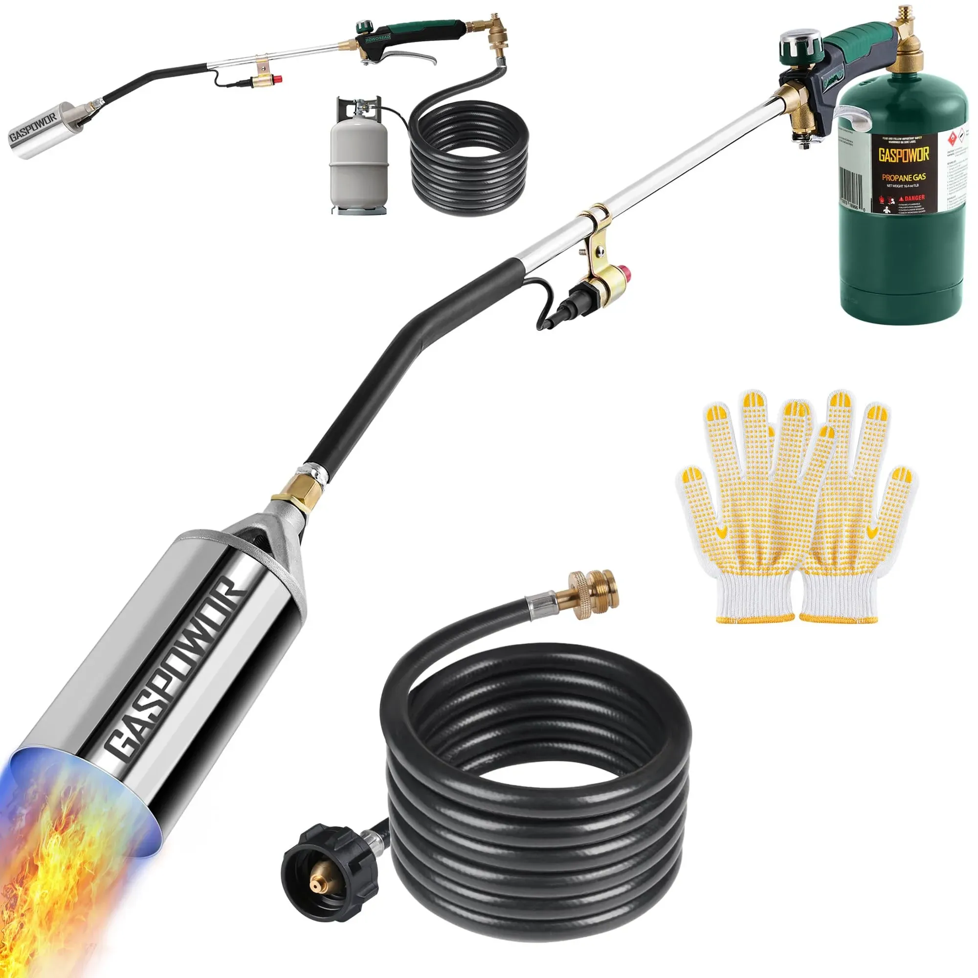 GASPOWOR Heavy Duty Weed Torch,Propane Torch Weed Burner with 8.8 ft Hose(CSA ...