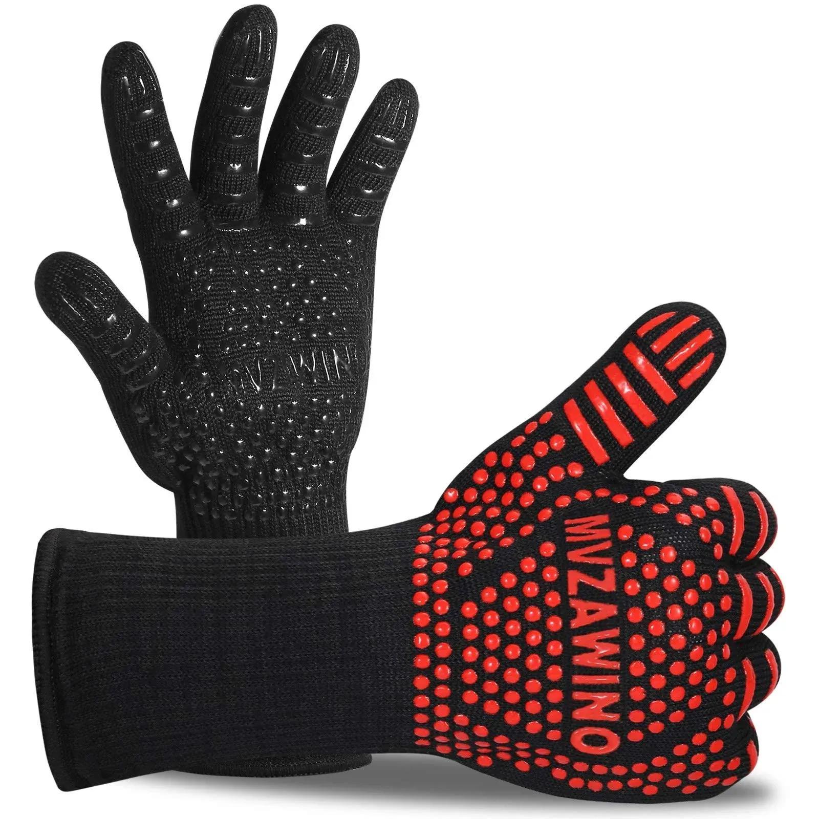 Mvzawino Premium BBQ Gloves, 1472°F Extreme Heat Resistant Oven Gloves Grilling