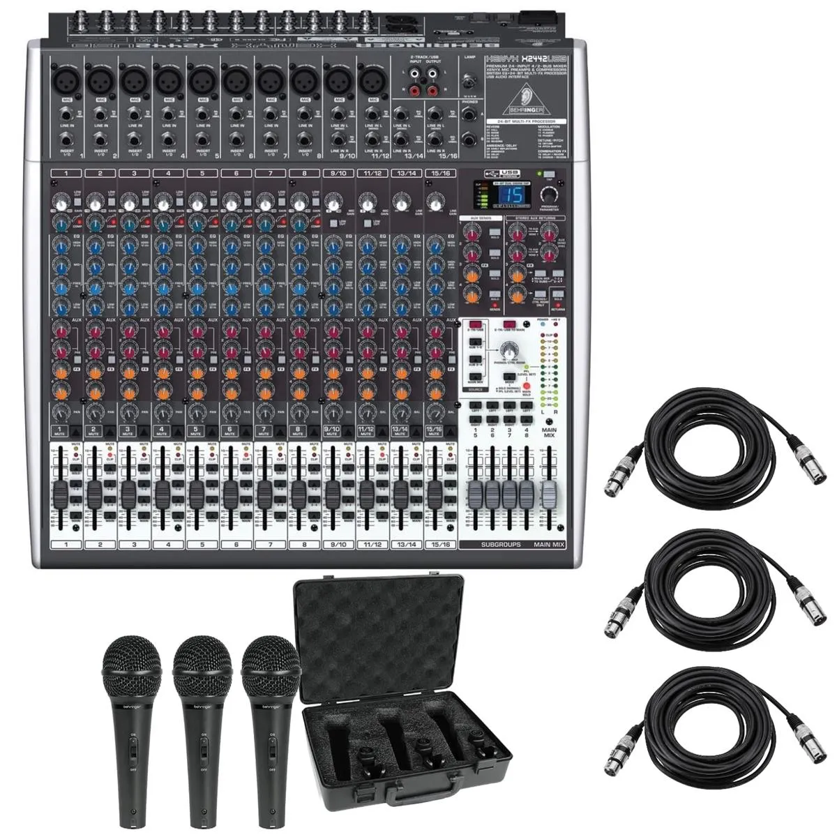 Behringer Xenyx QX2442USB Mixer with USB and Effects