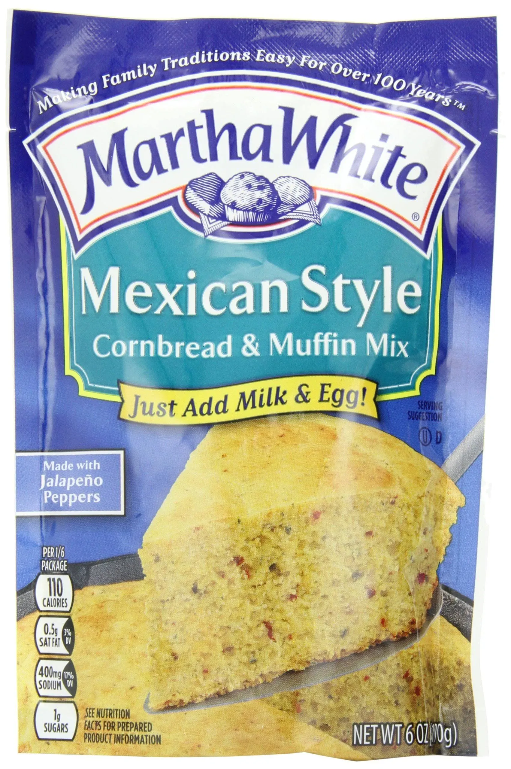 Martha White Mexican Style Cornbread and Muffin Mix, 6-Ounce Packages