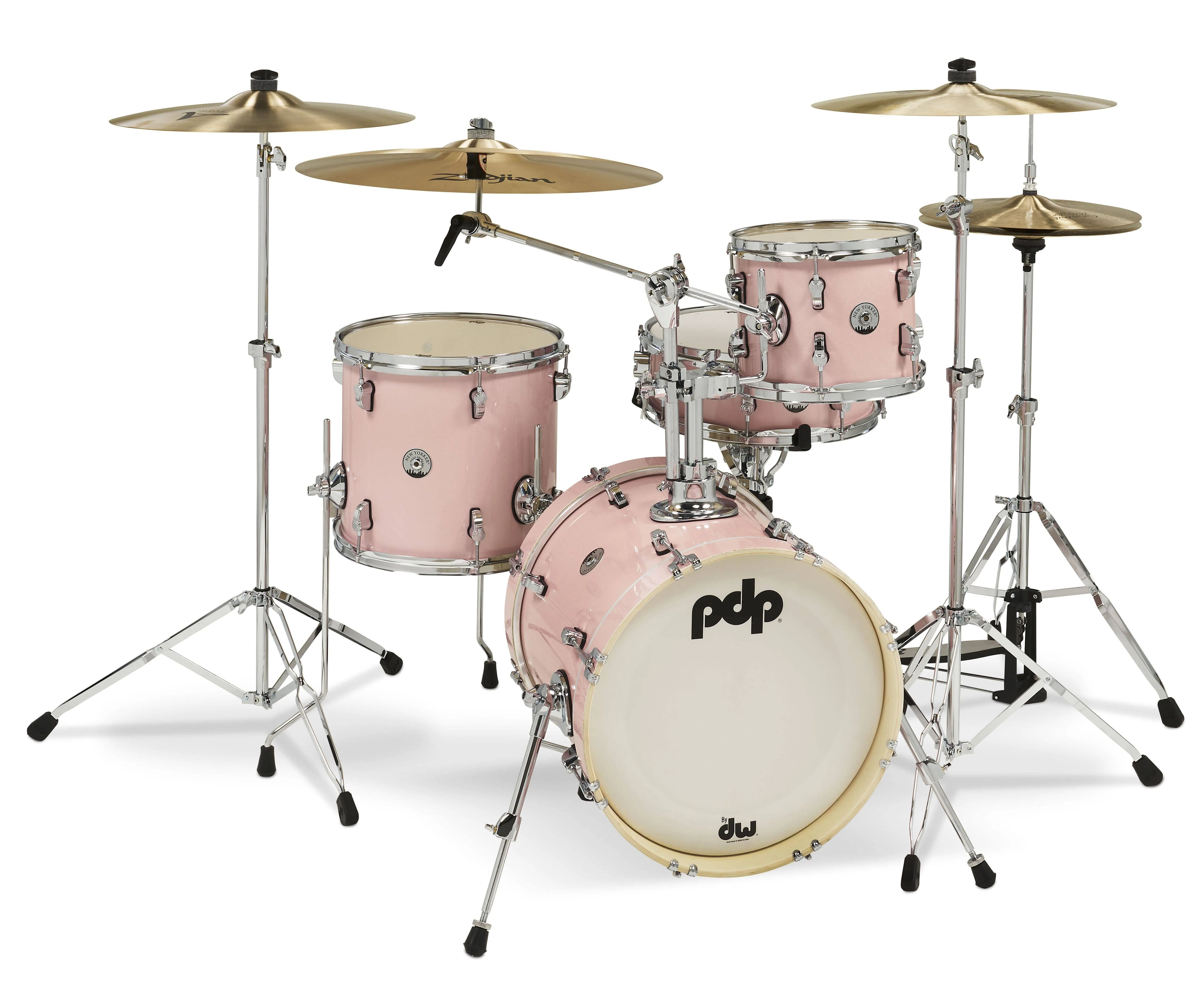 PDP PDNY1604PR New Yorker 4-Piece Drum Shell Pack – Pale Rose Sparkle pdny-1604-pr