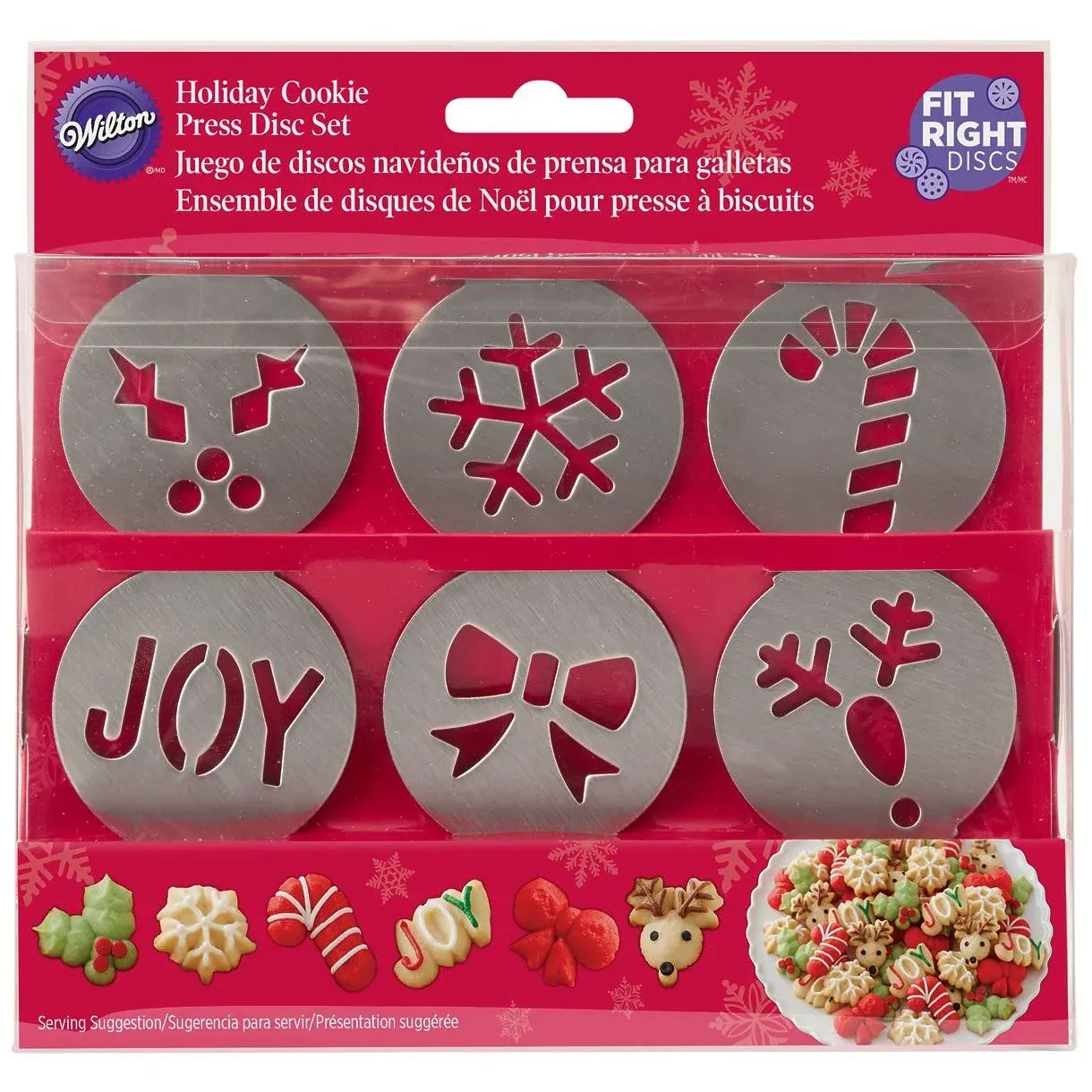 Wilton 6-Piece Fit Right Holiday Cookie Disc Set