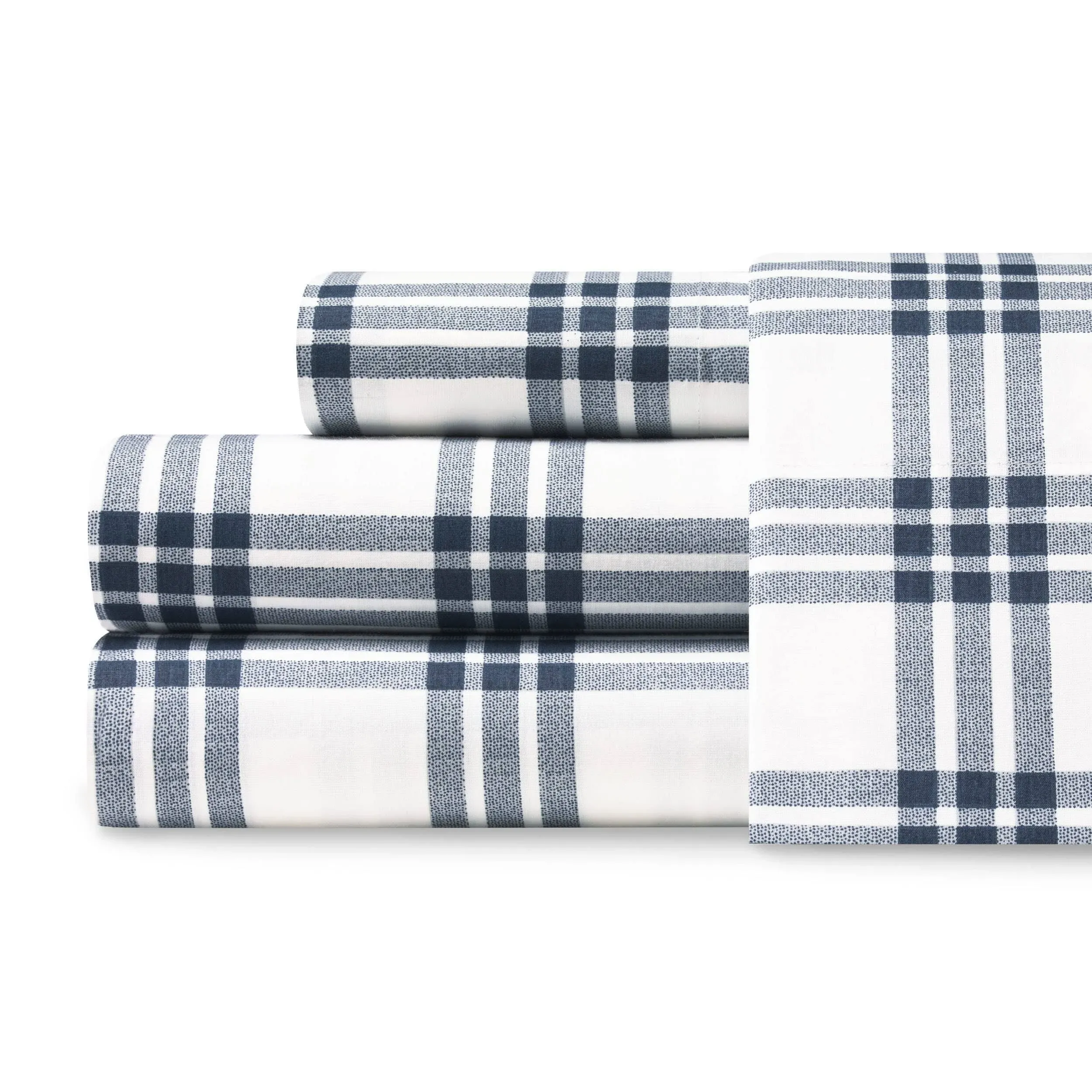 Eddie Bauer Basic Plaid Cotton Percale Sheet Set, King