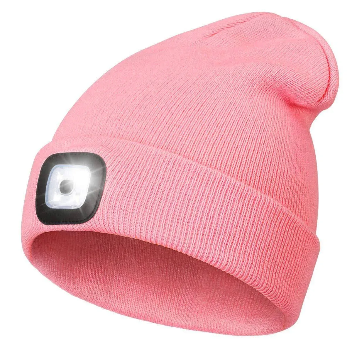 YunTuo LED Beanie with Light,Unisex USB Rechargeable Hands Free 4 LED Headlamp ...