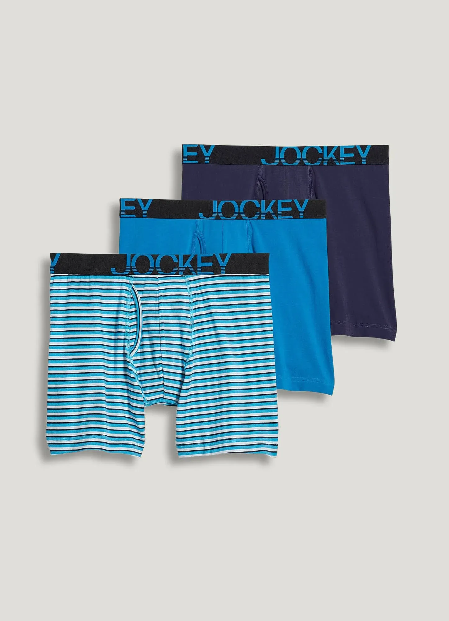 Jockey Men's ActiveStretch 7" Long Leg Boxer Brief - 3 Pack