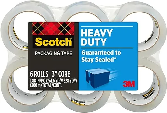 Scotch Heavy Duty Shipping Packaging Tape, 1.88 Inches x 54.6 Yards, 8 Rolls (3850-8), 436YD (400 m)