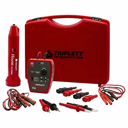 TRIPLETT Circuit Tracer Kit: 0 to 250V AC/DC, Alligator Clips/Carrying Case/Leads, 3388 TRIPLETT