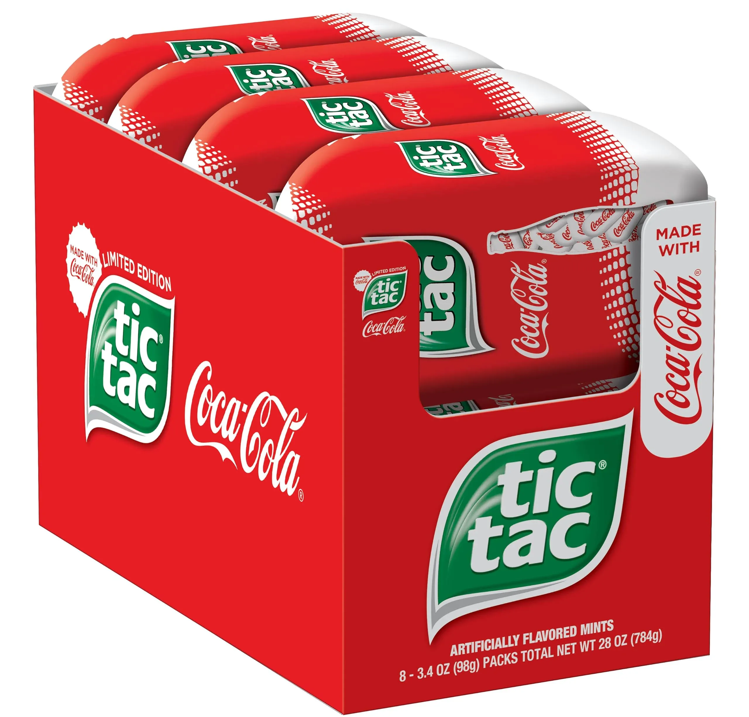 Tic Tac Coca Cola Fresh Breath Mints, Bulk Hard Candy Mints, 3.4 Ounce (Pack of 8)