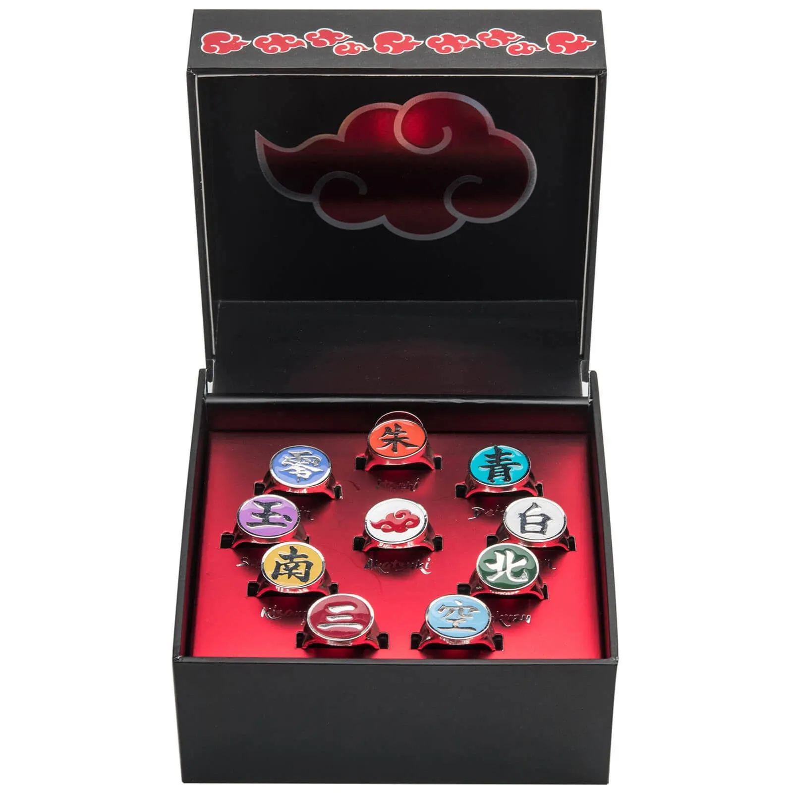 Naruto Shippuden Akatsuki Ten Clans Collectors Rings Set