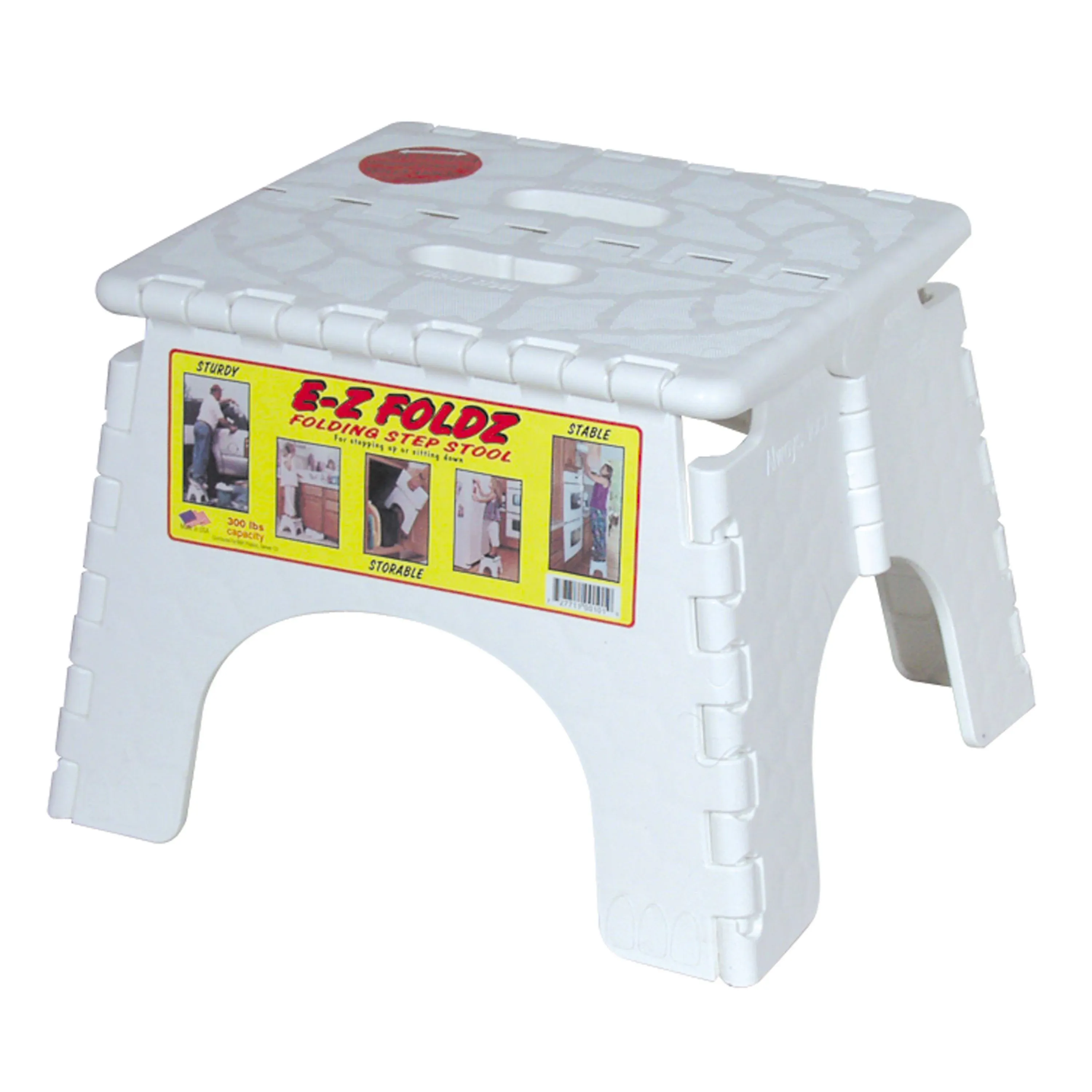 E-Z Foldz Step Stool, 9", White