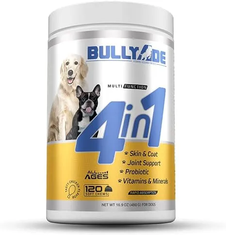 Bullyade 4 in 1 - Probiotic, Joint Support, Skin &amp; Coat, Multi-Vitamin Soft Chew