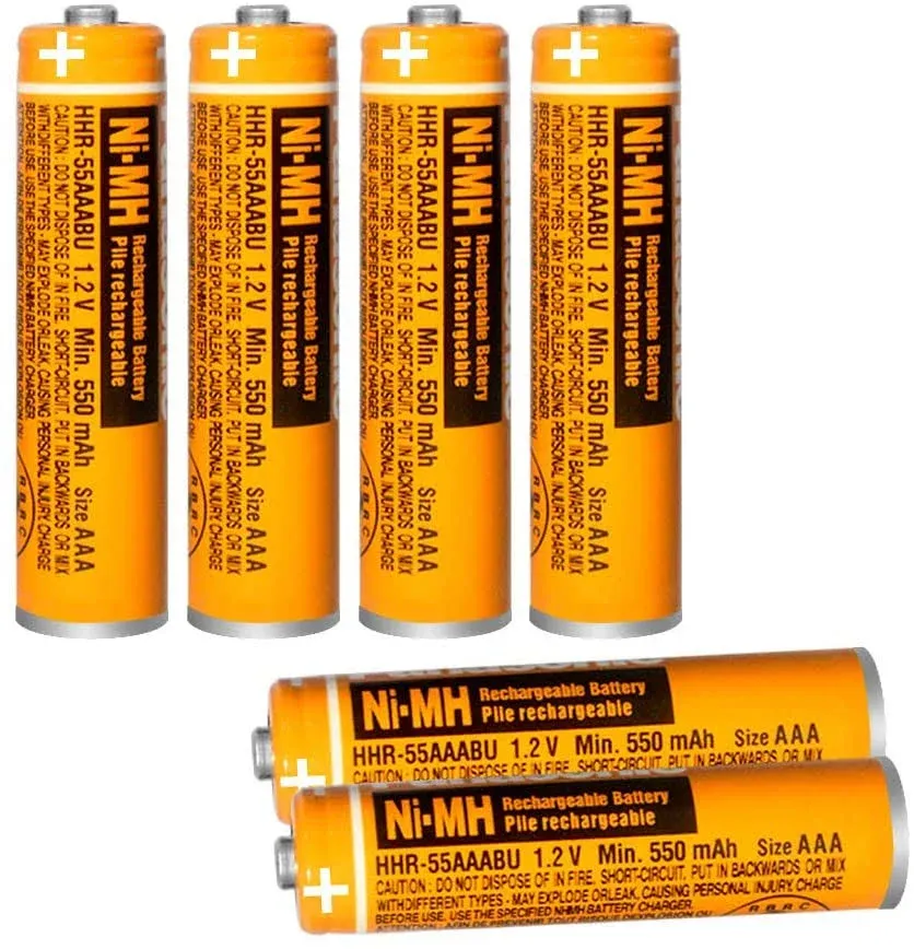 Triangle Power 6 Pack HHR-55AAABU Ni-MH Rechargeable Battery for Panasonic 12V ...